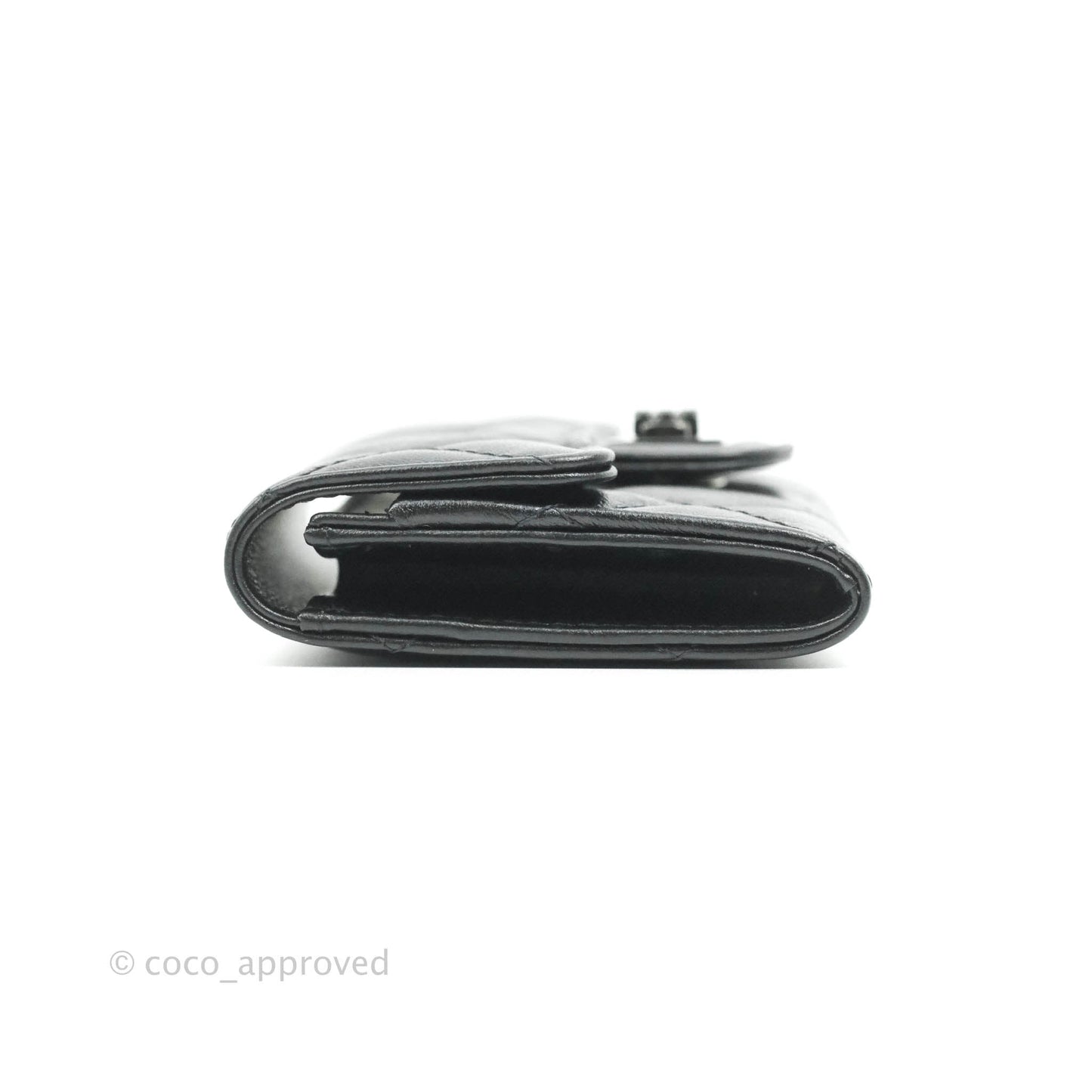 Chanel Quilted Reissue Flap Card Holder So Black Aged Calfskin