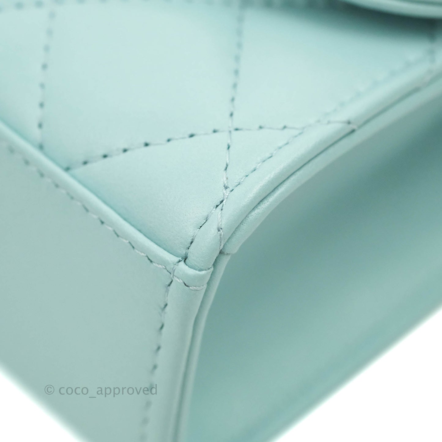 Chanel Mini Quilted Trendy CC Clutch With Chain Tiffany Blue Lambskin Gold Hardware