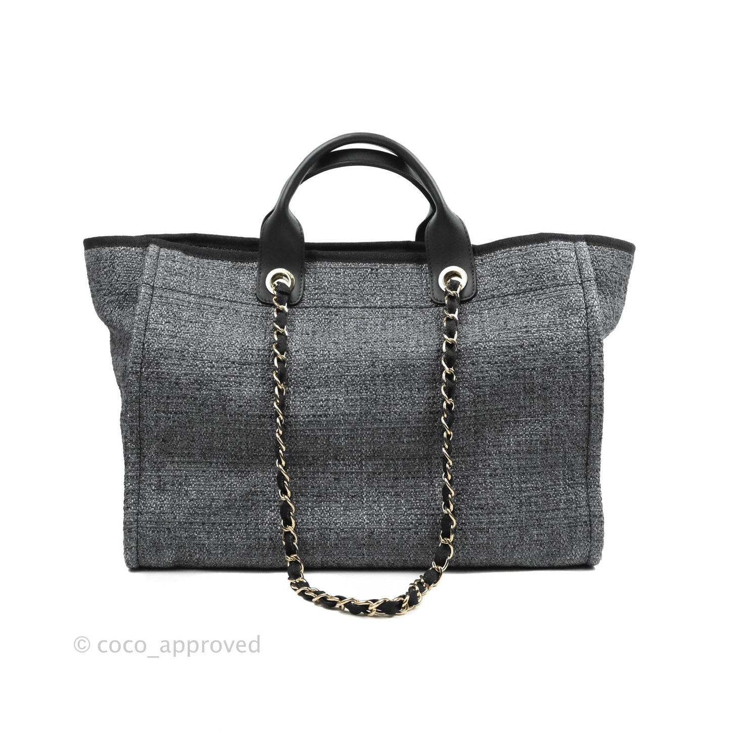 Chanel Deauville Charcoal Grey Canvas Gold Hardware