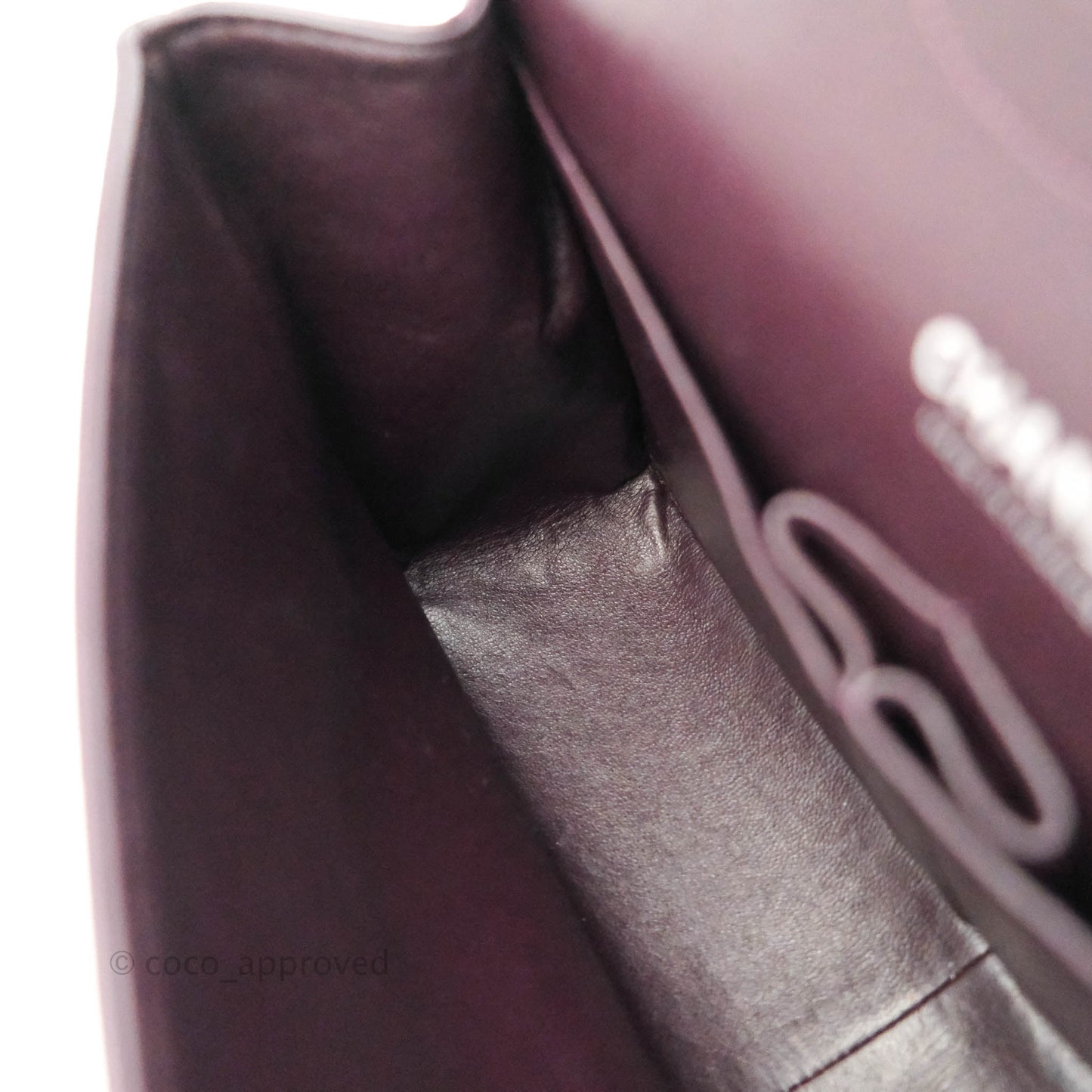 Chanel Quilted Jumbo Double Flap Plum Lambskin Gun Metal