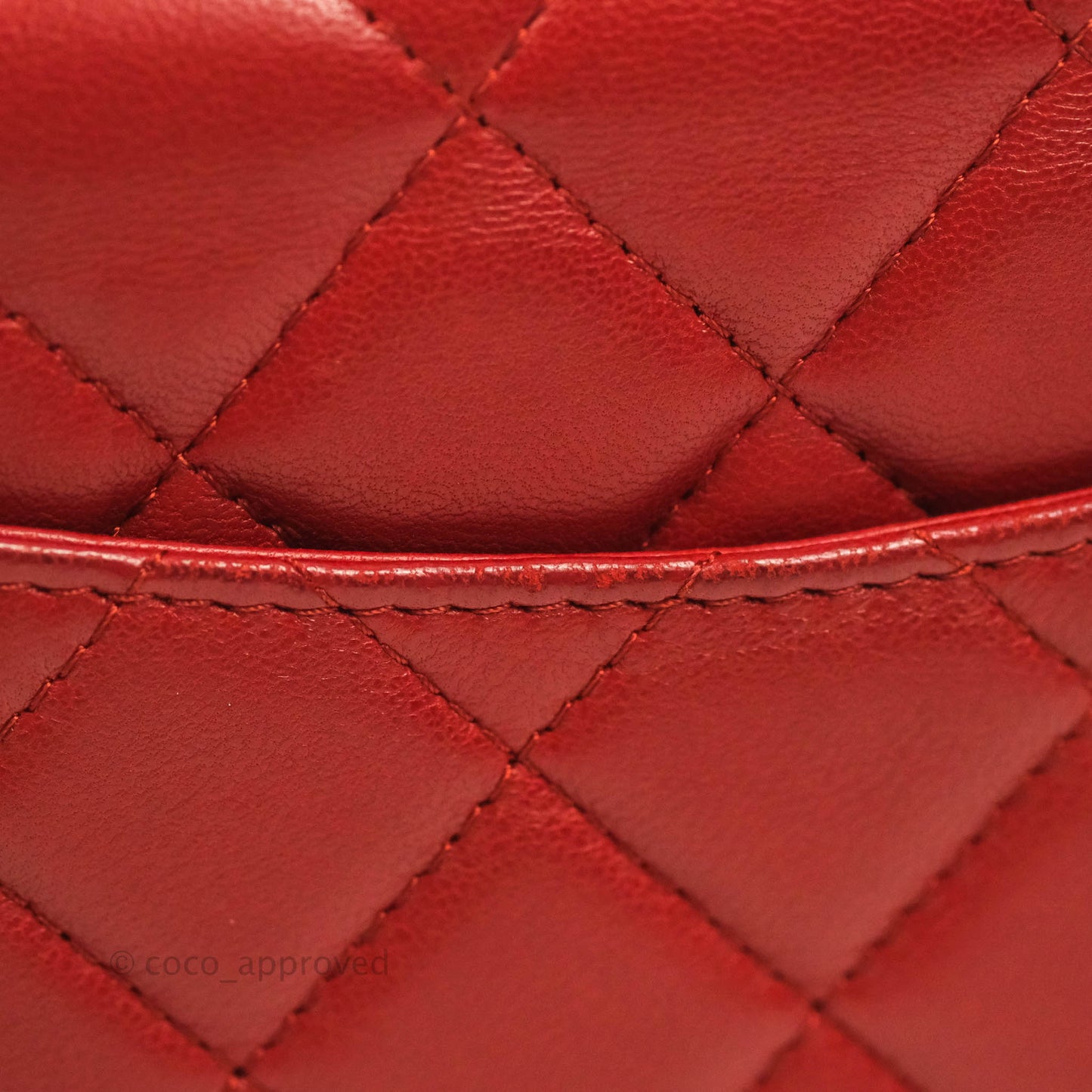 Chanel Quilted Wallet on Chain WOC Red Lambskin Silver Hardware