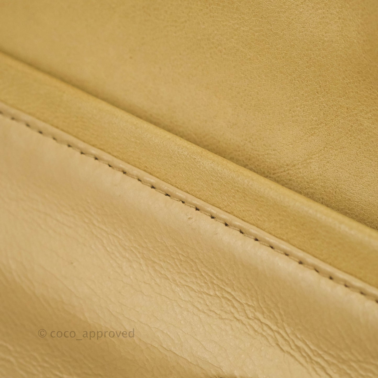 Chanel Vintage Classic M/L Medium Double Flap Bag Beige Lambskin 24K Gold Hardware