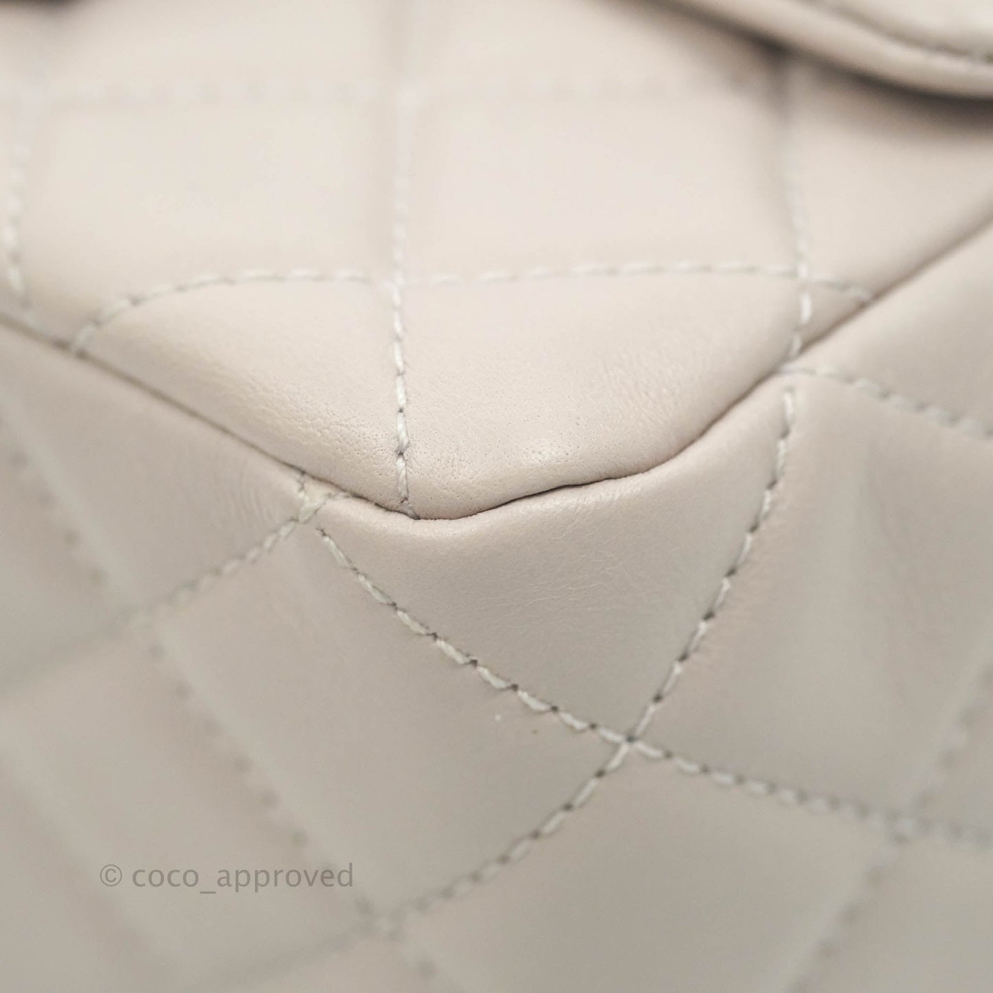 Chanel Mini Square Pearl Crush Quilted Pale Lilac Lambskin Gold Hardware