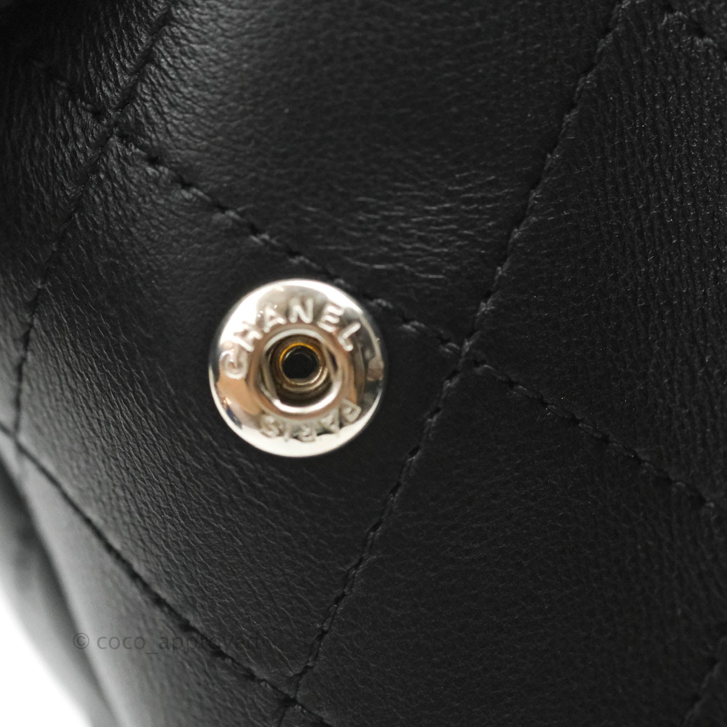 Chanel Classic Quilted Black Calfskin Shopping Bag Silver Hardware