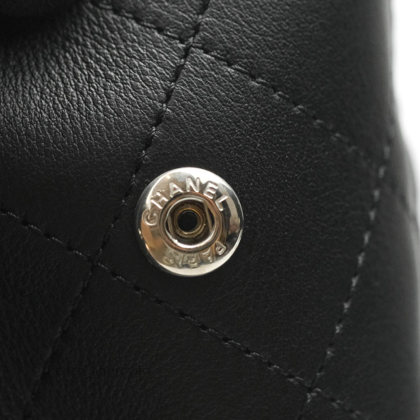 Chanel Classic Quilted Black Calfskin Shopping Bag Silver Hardware