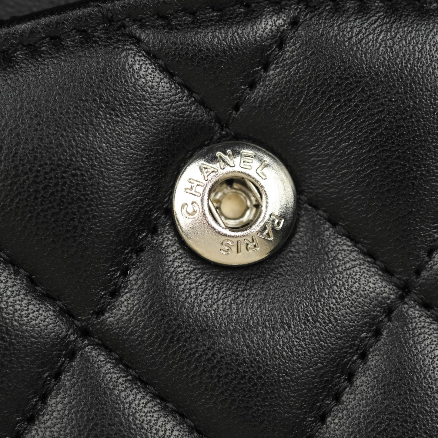 Chanel Classic M/L Medium Double Flap Black Lambskin Silver Hardware