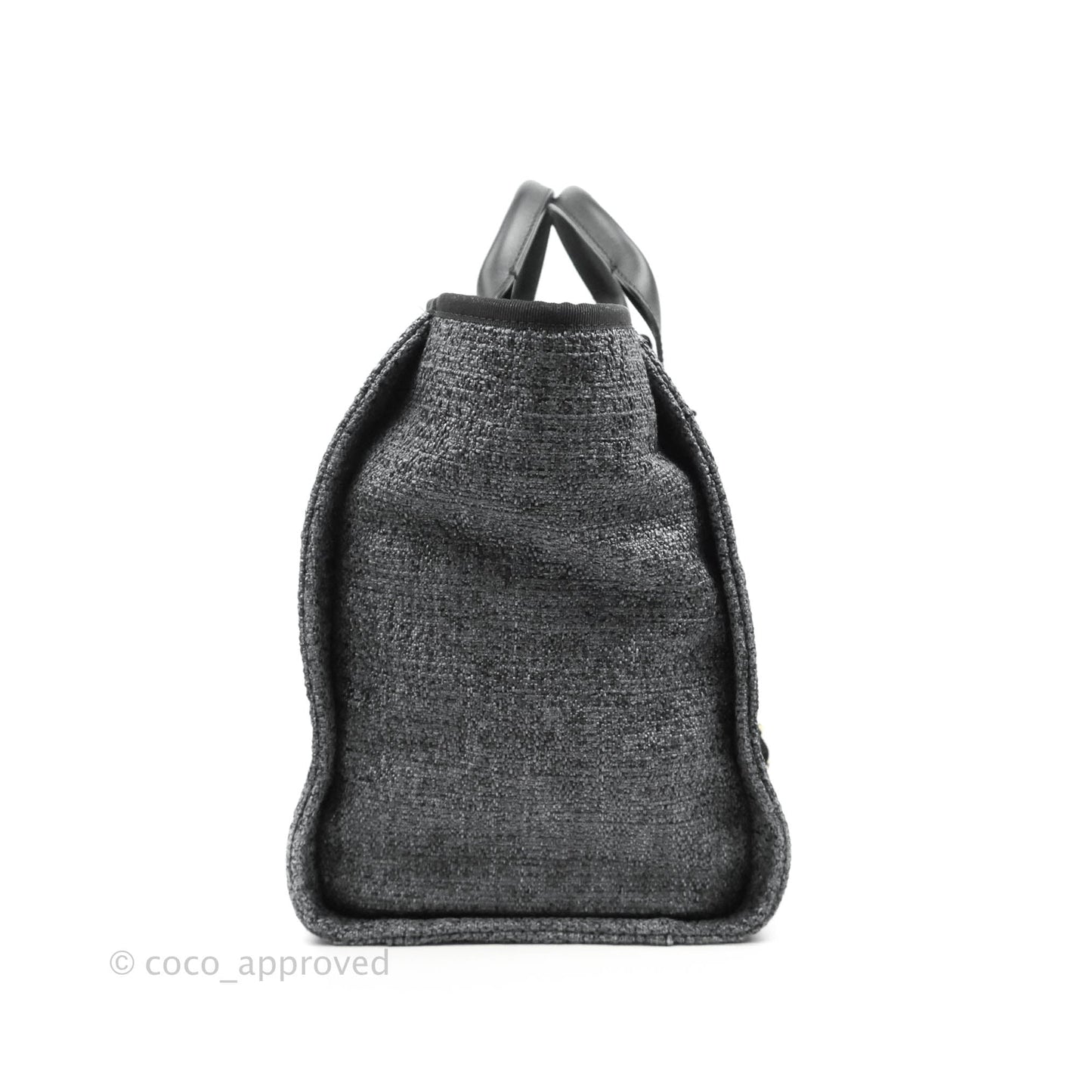 Chanel Deauville Charcoal Grey Canvas Gold Hardware