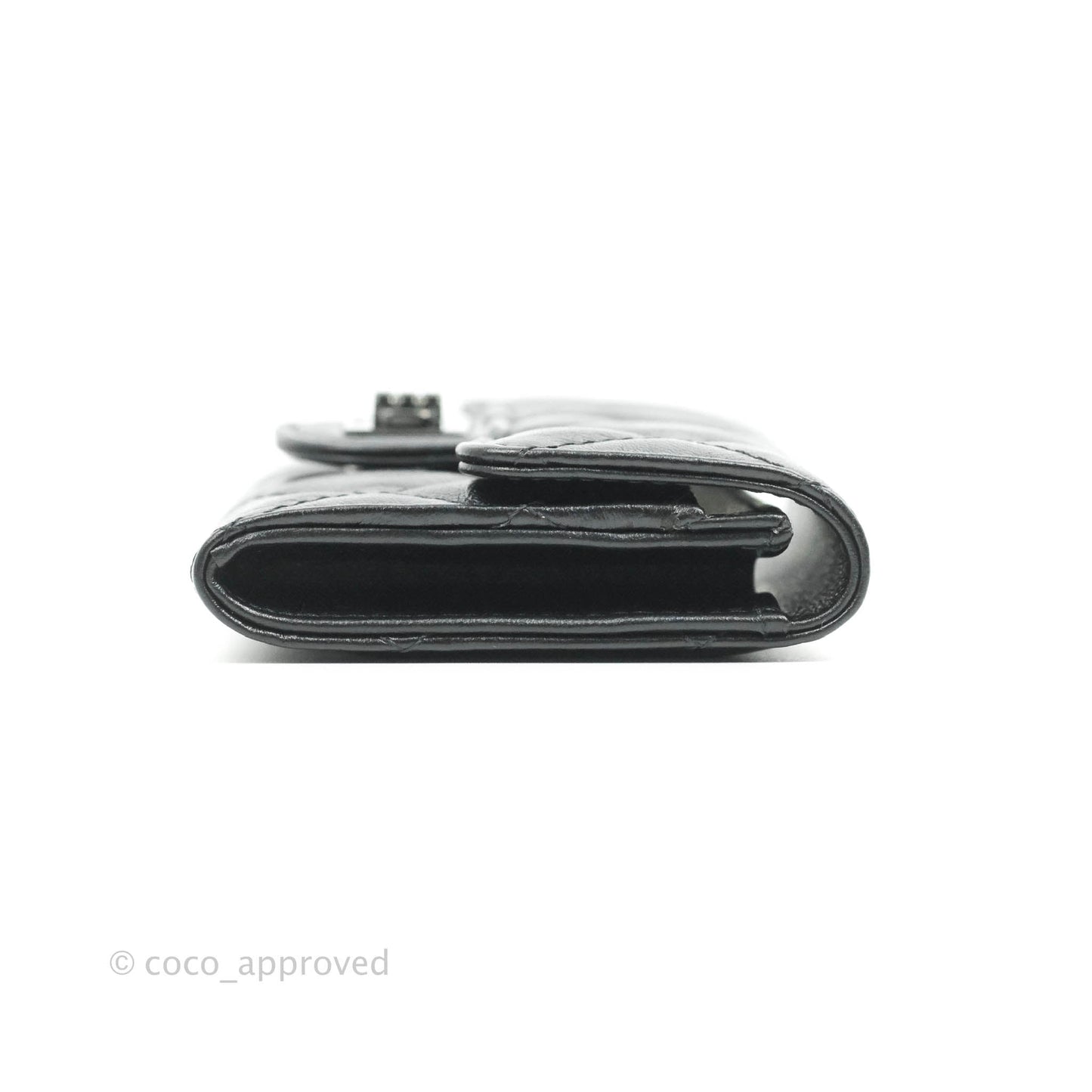 Chanel Quilted Reissue Flap Card Holder So Black Aged Calfskin