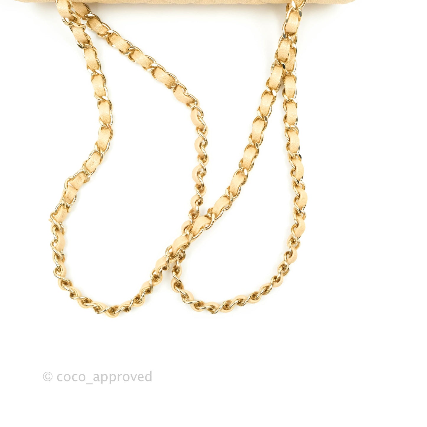 Chanel Classic Small S/M Flap Iridescent Beige Caviar Gold Hardware 19S