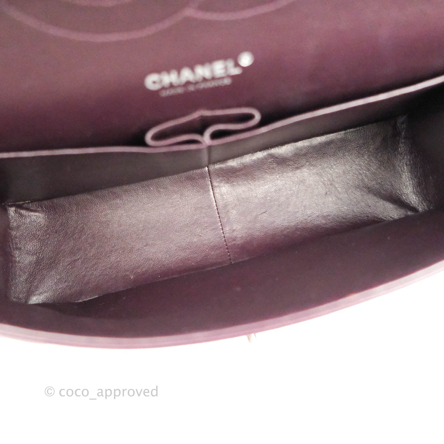 Chanel Quilted Jumbo Double Flap Plum Lambskin Gun Metal