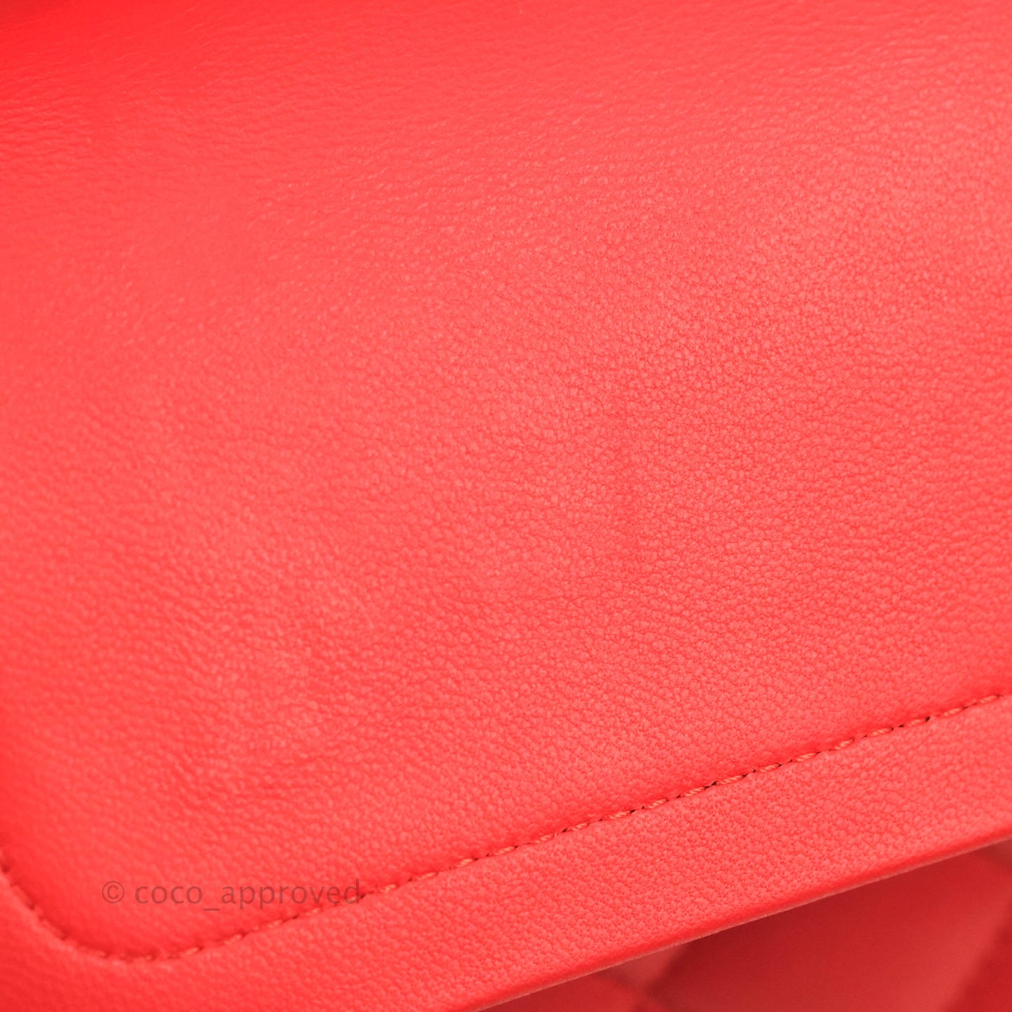 Chanel Classic M/L Medium Double Flap Poppy Red Lambskin Silver Hardware