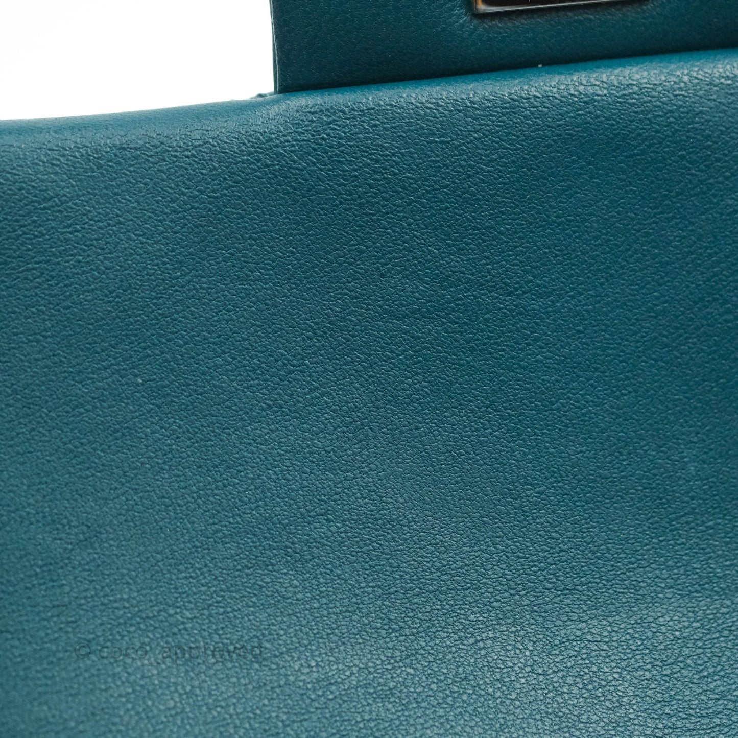 Chanel Classic Mini Rectangular Flap Teal Lambskin Silver Hardware