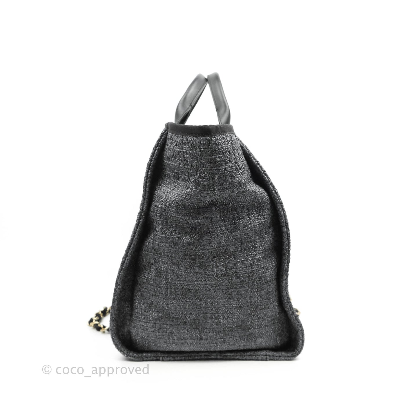 Chanel Deauville Charcoal Grey Canvas Gold Hardware