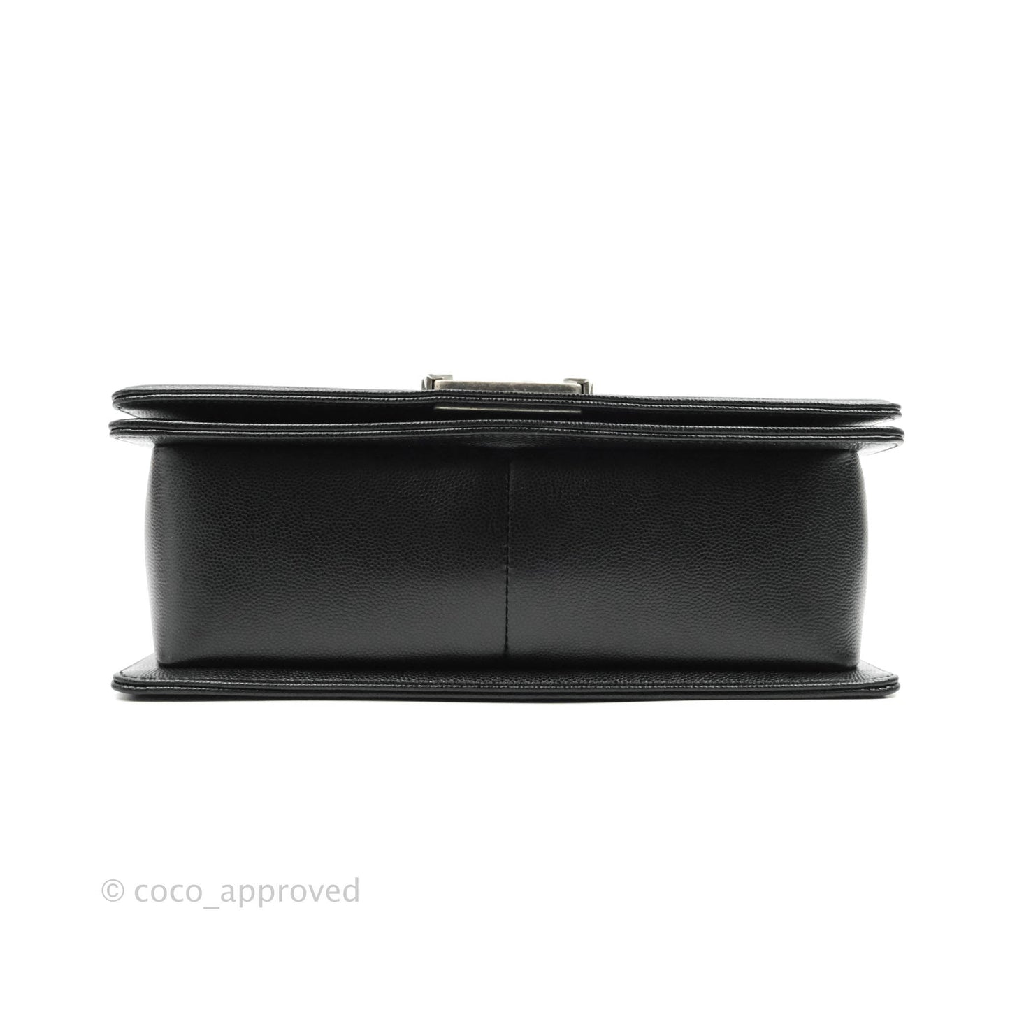 Chanel Quilted Medium Boy Bag Black Caviar Ruthenium Hardware