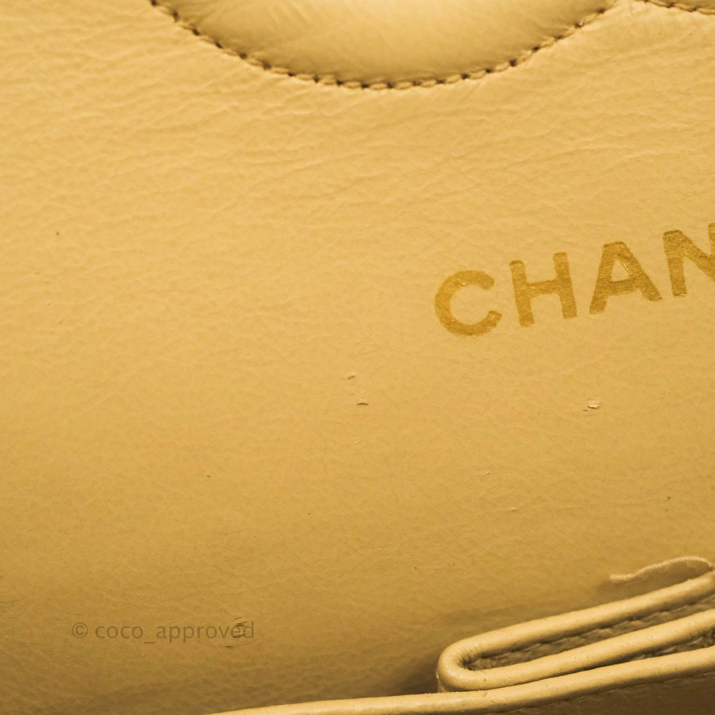 Chanel Vintage Classic M/L Medium Double Flap Bag Beige Lambskin 24K Gold Hardware