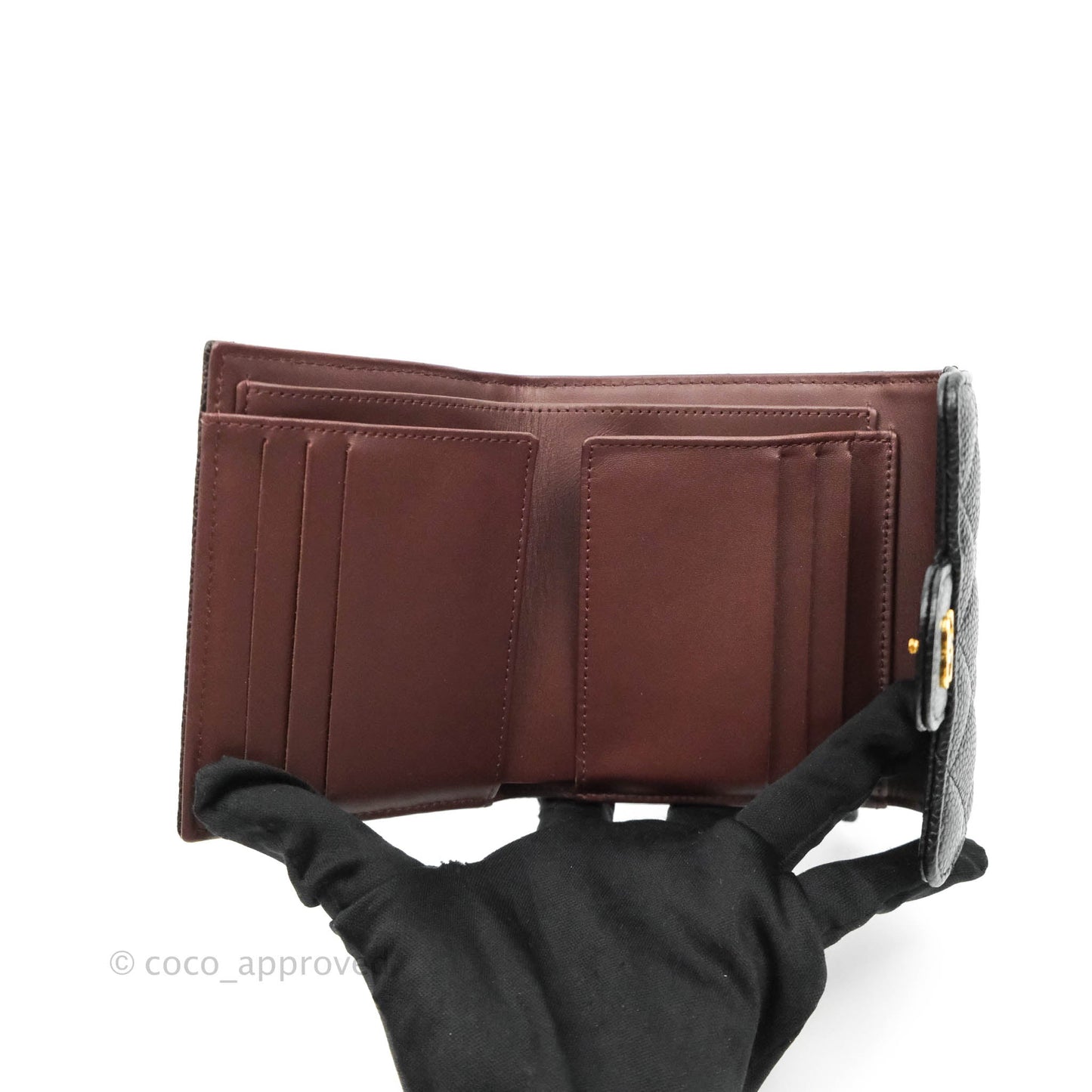 Chanel Classic Short Flap Wallet Black Caviar Gold Hardware