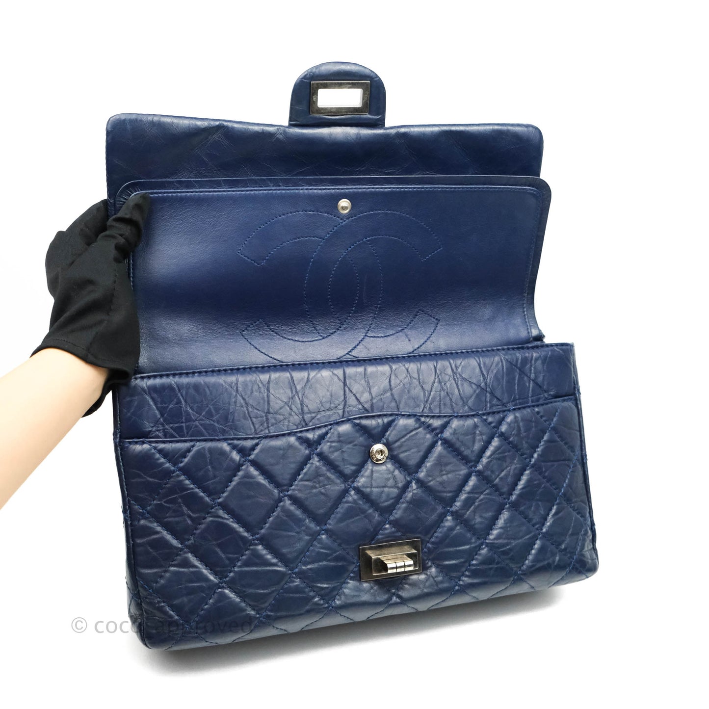 Chanel Reissue 227 Quilted Navy Aged Calfskin Ruthenium Hardware