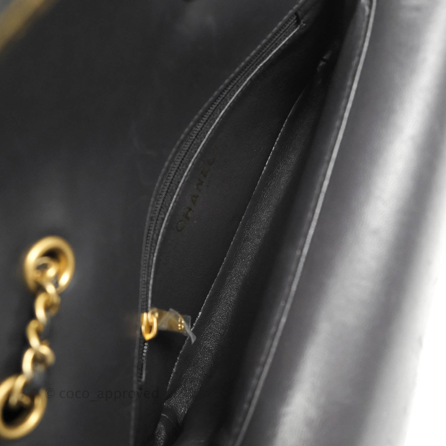 Chanel Small Enamel CC Flap Bag Quilted Iridescent Grey Lambskin Aged Gold Hardware