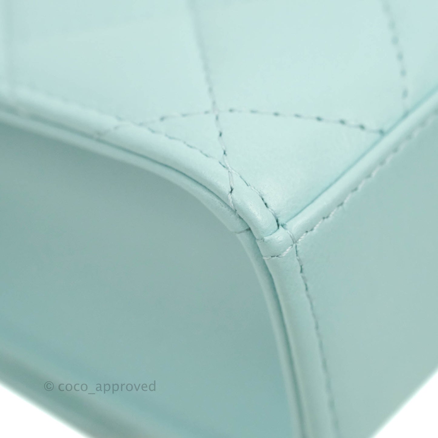 Chanel Mini Quilted Trendy CC Clutch With Chain Tiffany Blue Lambskin Gold Hardware