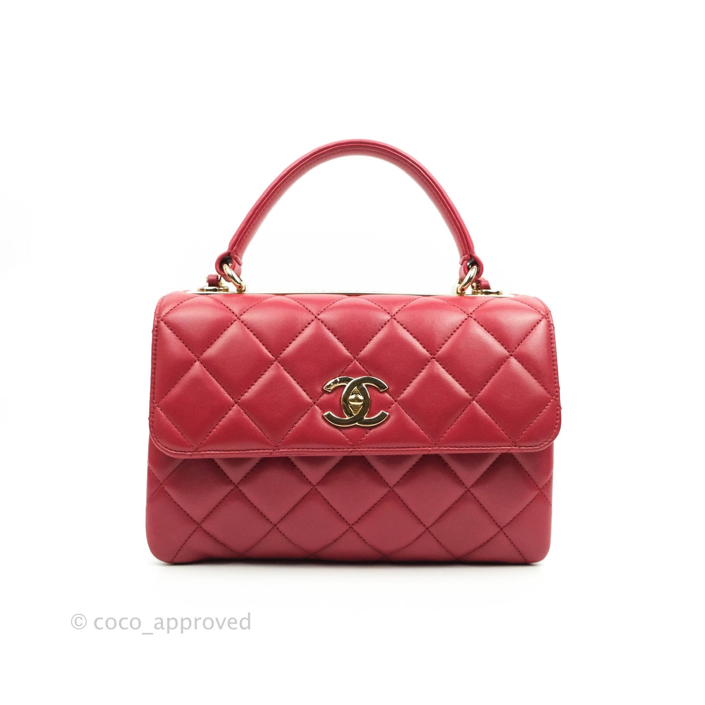Chanel Small Quilted Trendy CC Red Lambskin Gold Hardware