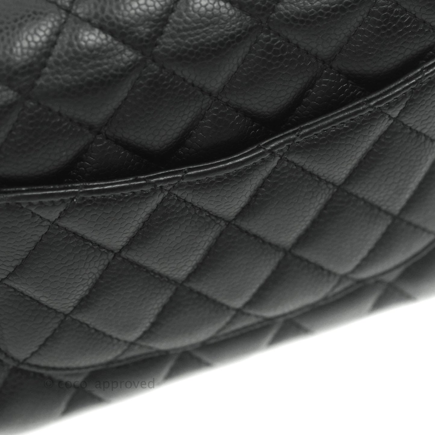 Chanel Quilted Mini Square Flap Bag Black Caviar Aged Gold Hardware