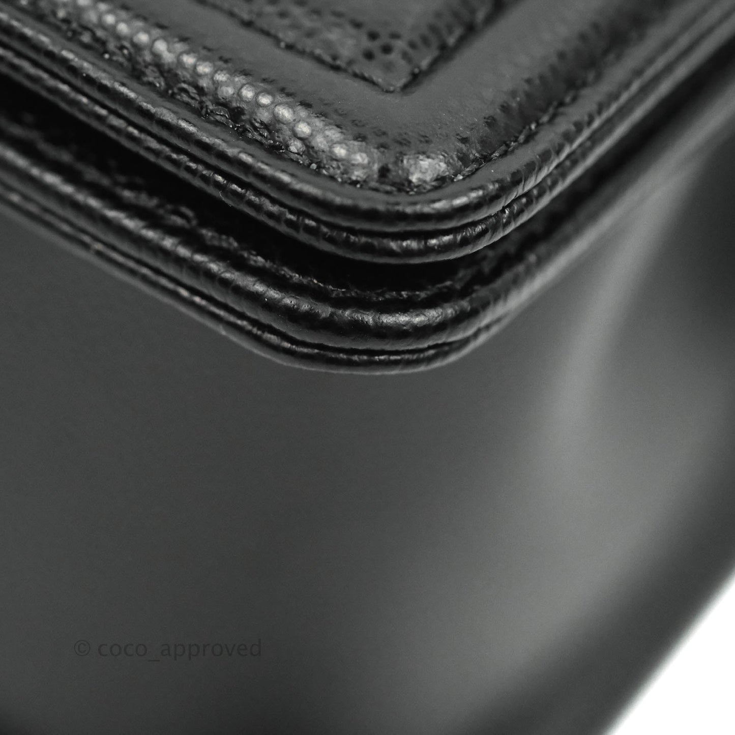 Chanel Quilted Medium Boy Bag Black Caviar Ruthenium Hardware