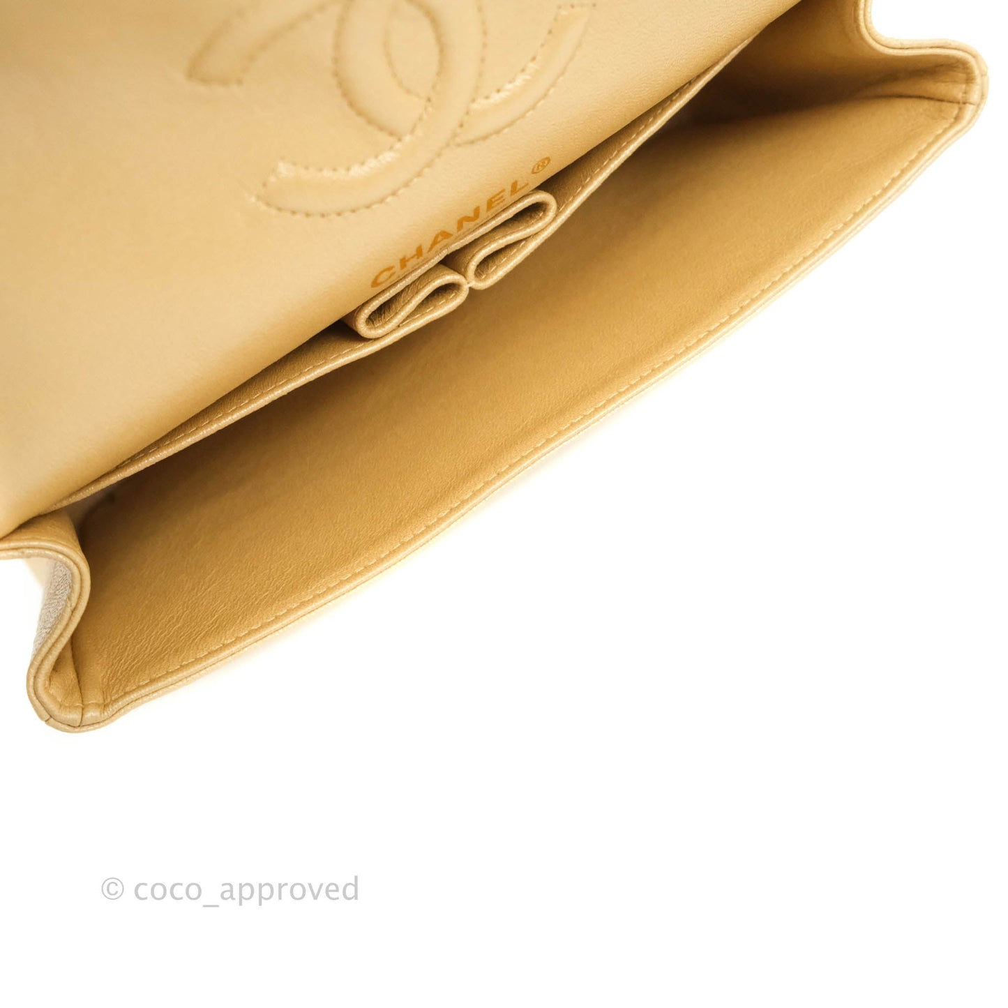 Chanel Classic Small S/M Flap Iridescent Beige Caviar Gold Hardware 19S