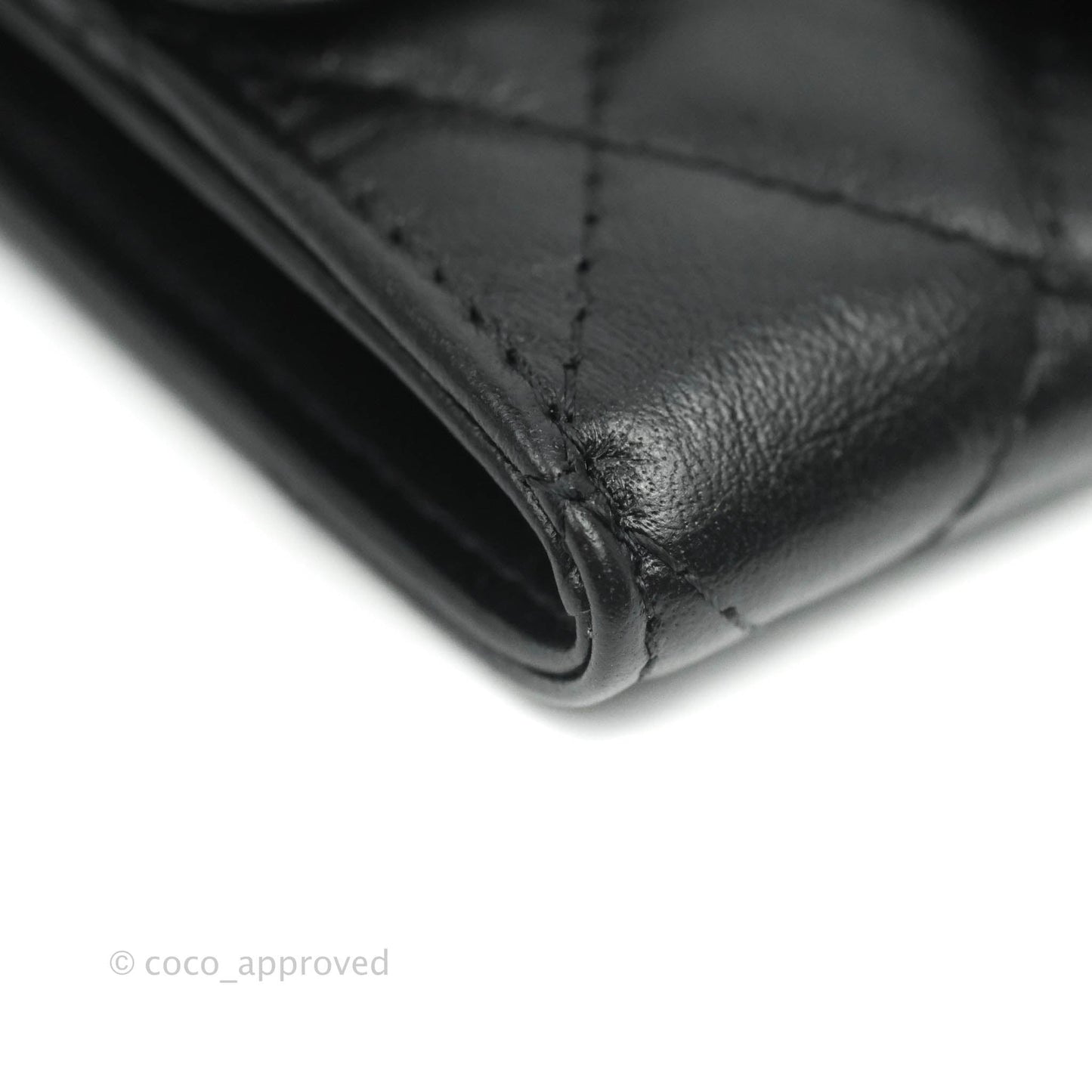 Chanel Quilted Reissue Flap Card Holder So Black Aged Calfskin