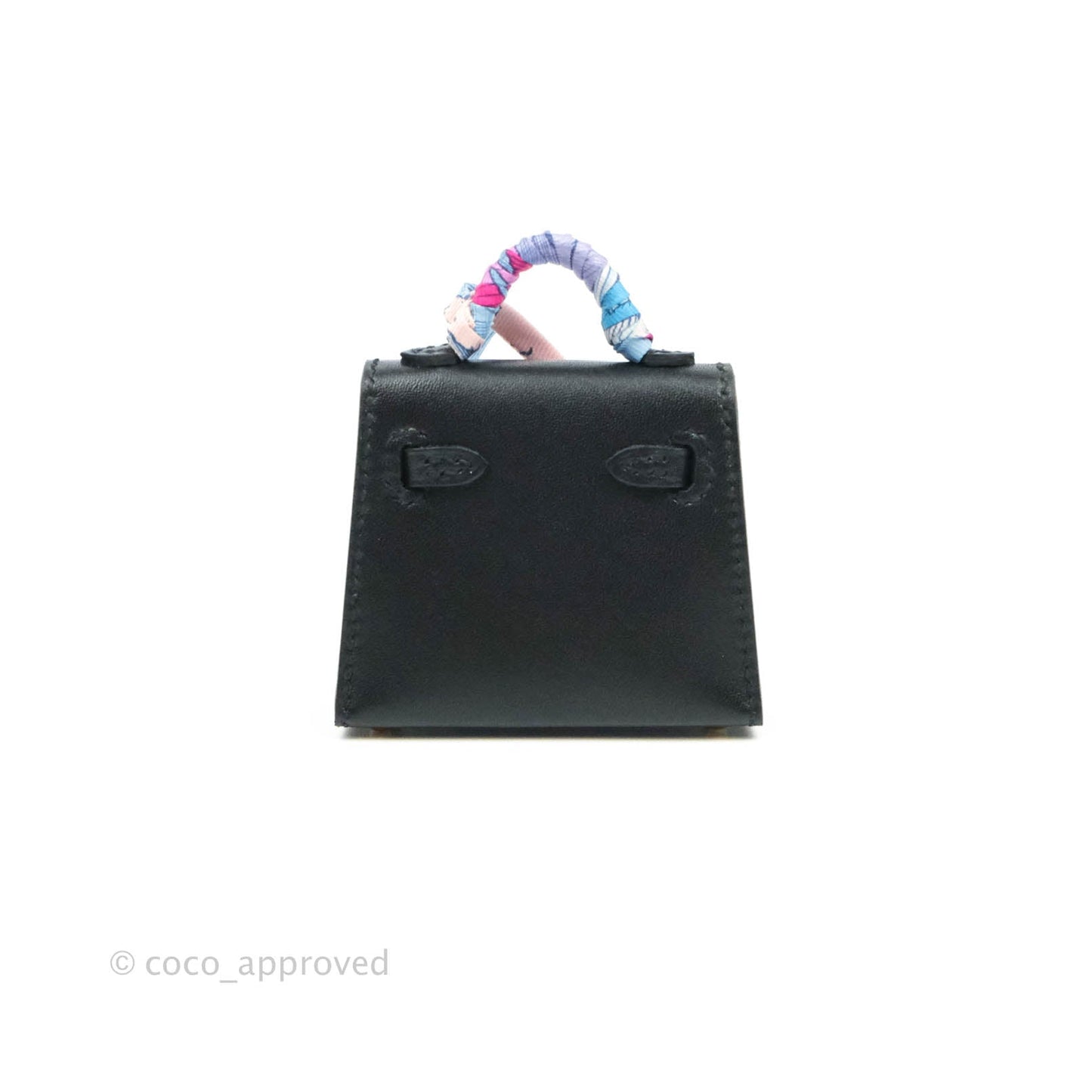 Hermès Kelly Twilly Around Bag Charm Black Tadelakt Gold Hardware