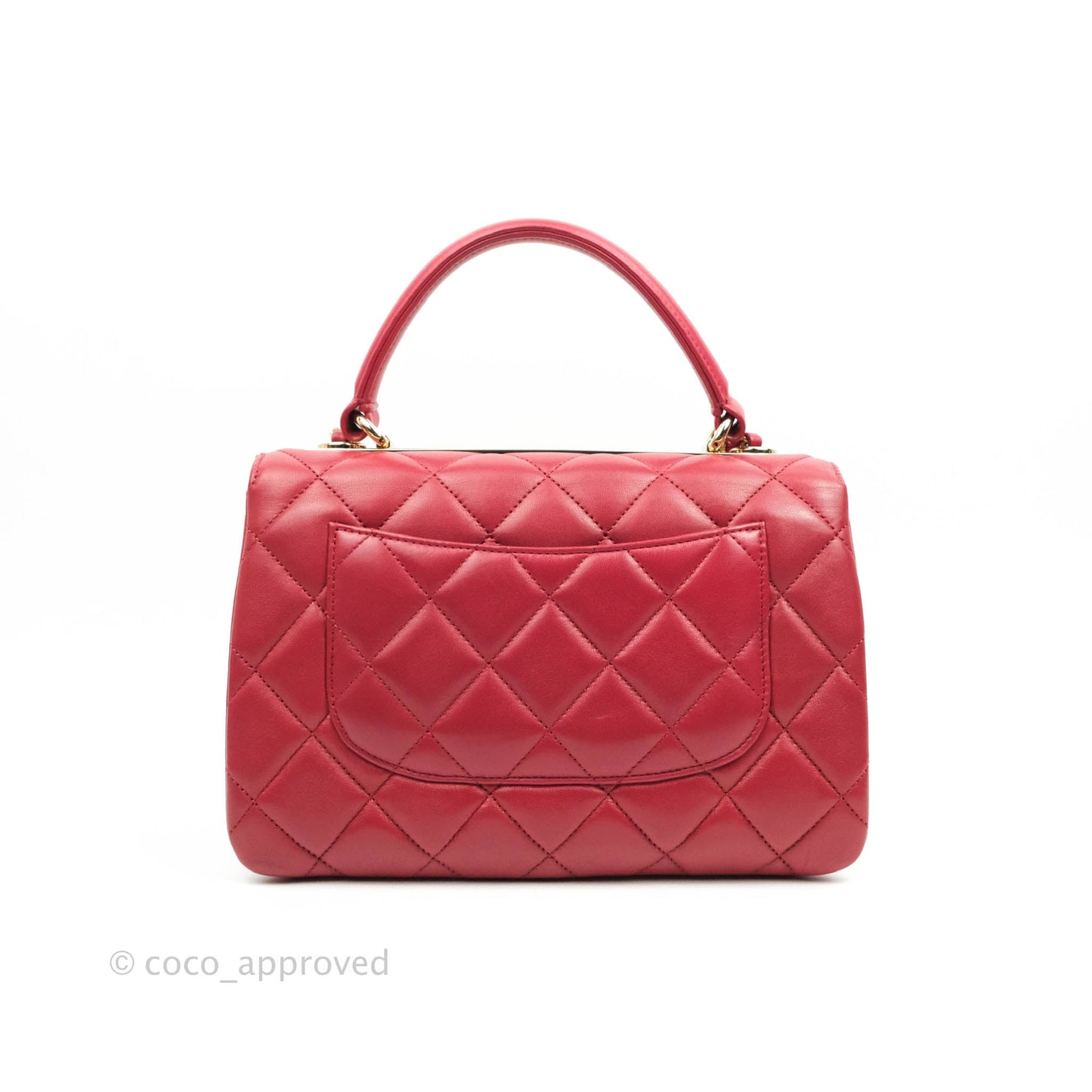 Chanel Small Quilted Trendy CC Red Lambskin Gold Hardware