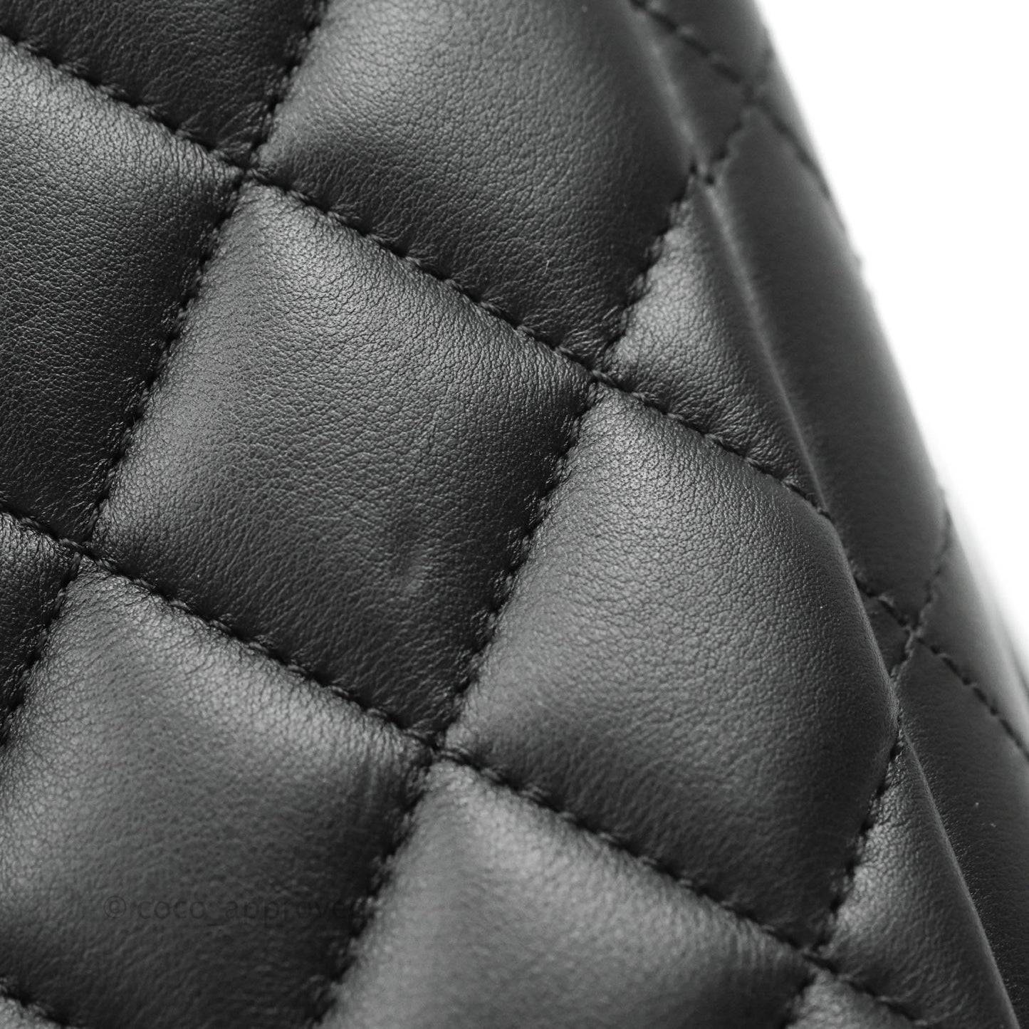 Chanel Classic Quilted Black Calfskin Shopping Bag Silver Hardware