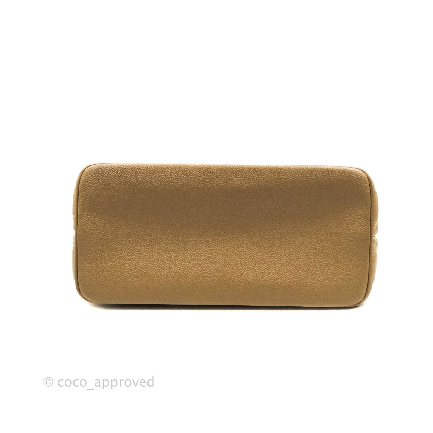 Chanel Vintage CC Dark Beige Caviar Tote Bag Gold Hardware