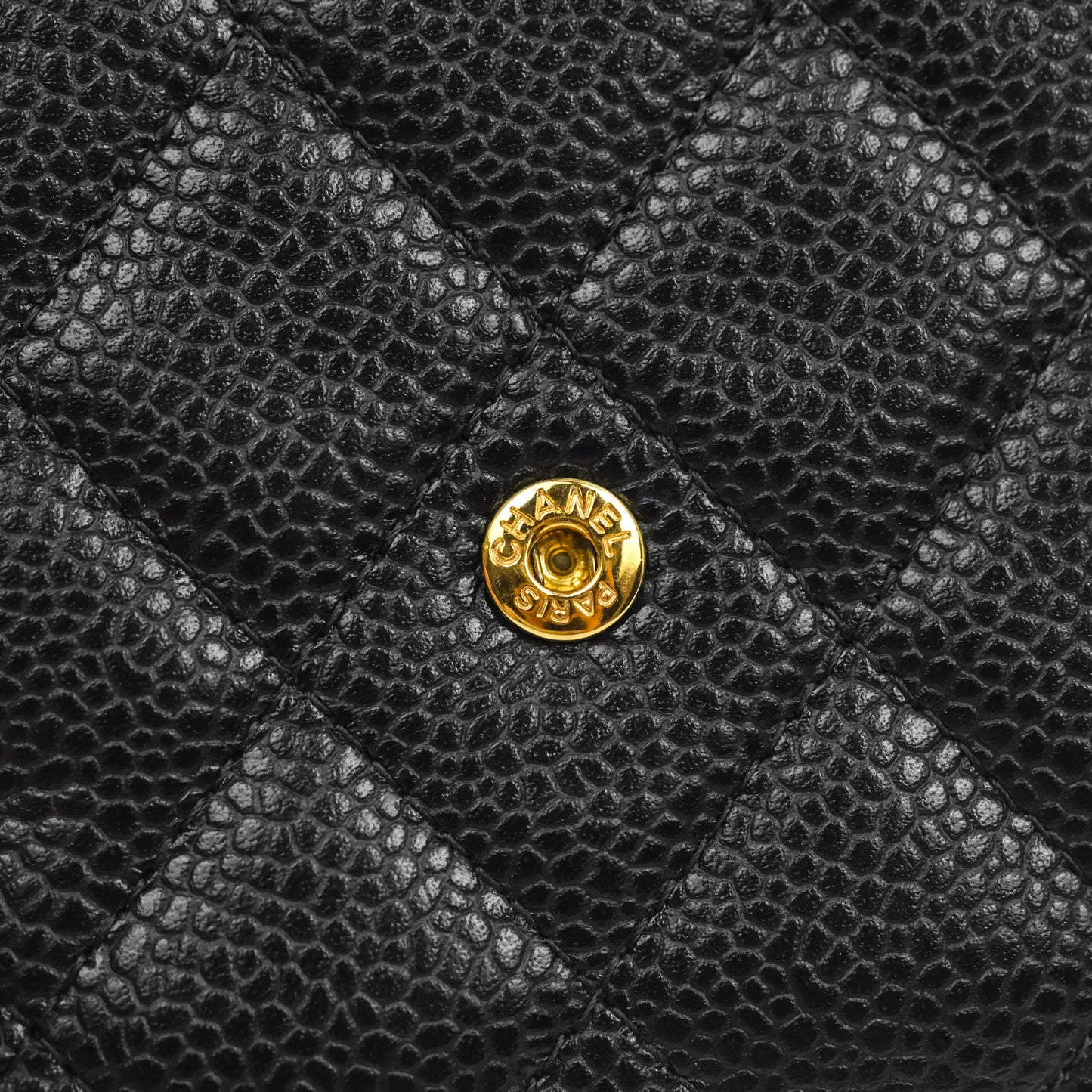 Chanel Classic Flap Wallet Black Caviar Gold Hardware