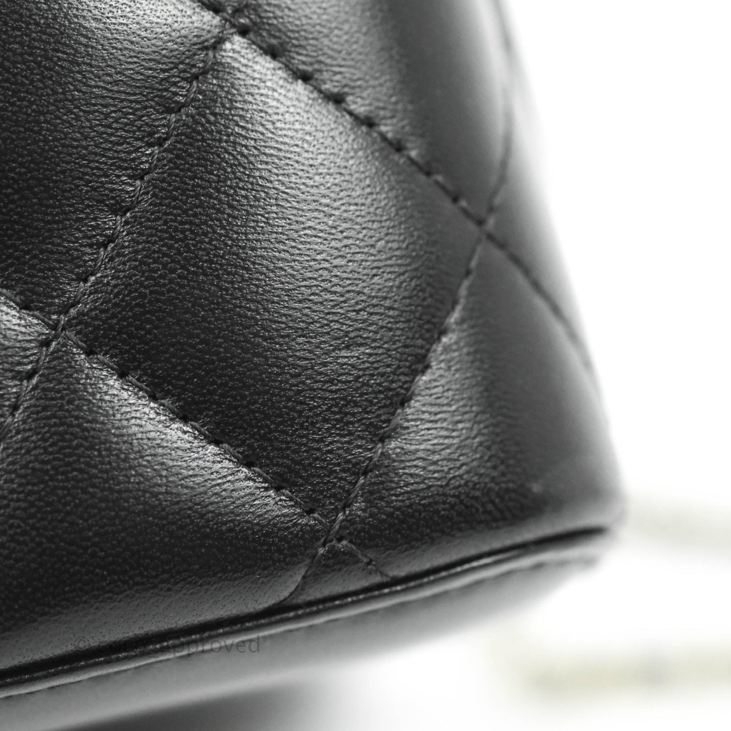 Chanel Classic Vanity Rectangular Top Handle With Chain Black Lambskin Gold Hardware