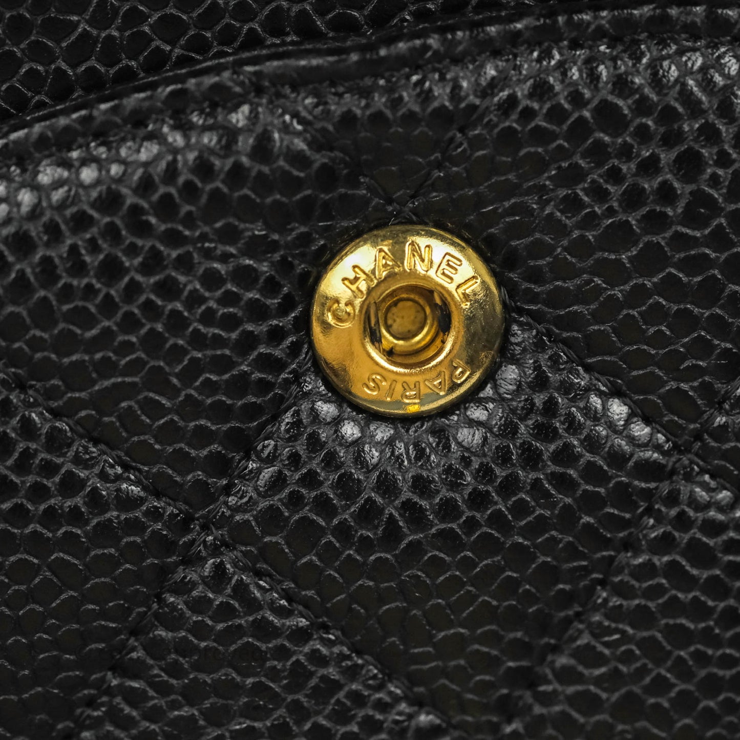 Chanel Classic M/L Medium Double Flap Black Caviar 24K Gold Hardware