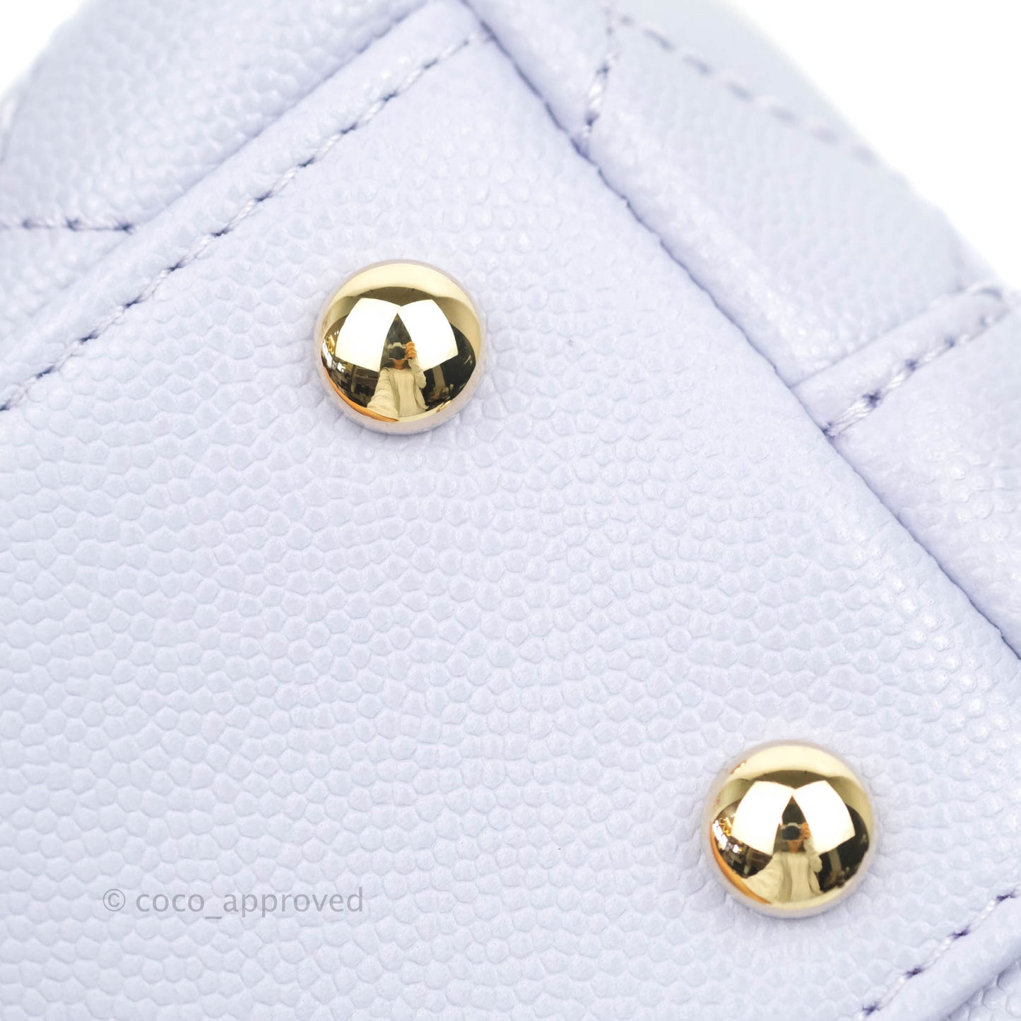 Chanel Mini (Small) Coco Handle Quilted Purple Lilac Caviar Gold Hardware 21K