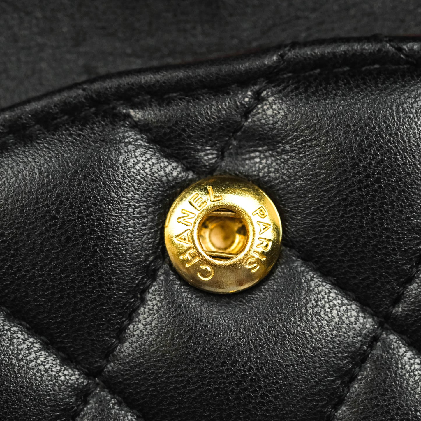 Chanel Classic M/L Medium Double Flap Black Lambskin Gold Hardware