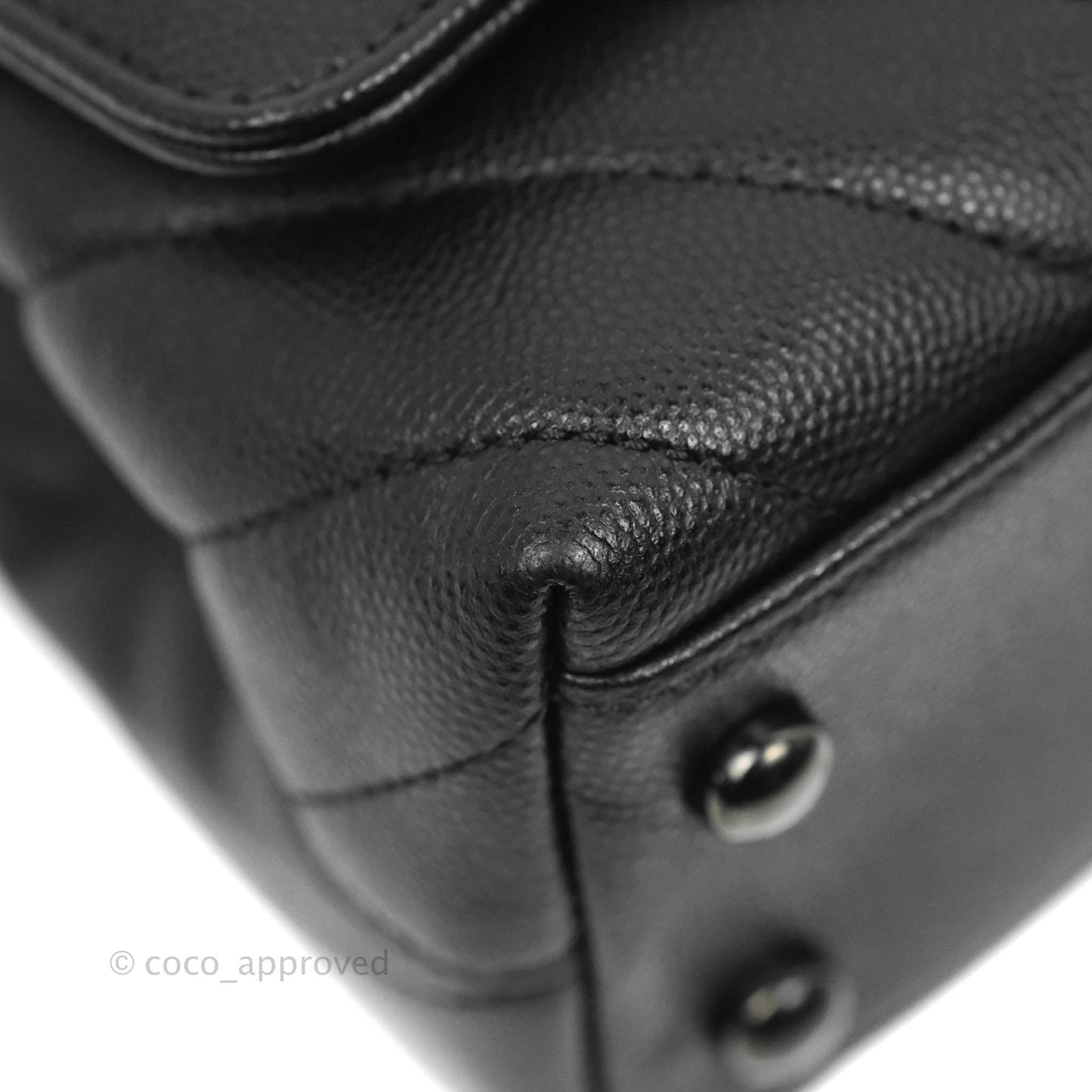 Chanel Extra Mini Chevron Coco Handle Bag So Black Caviar
