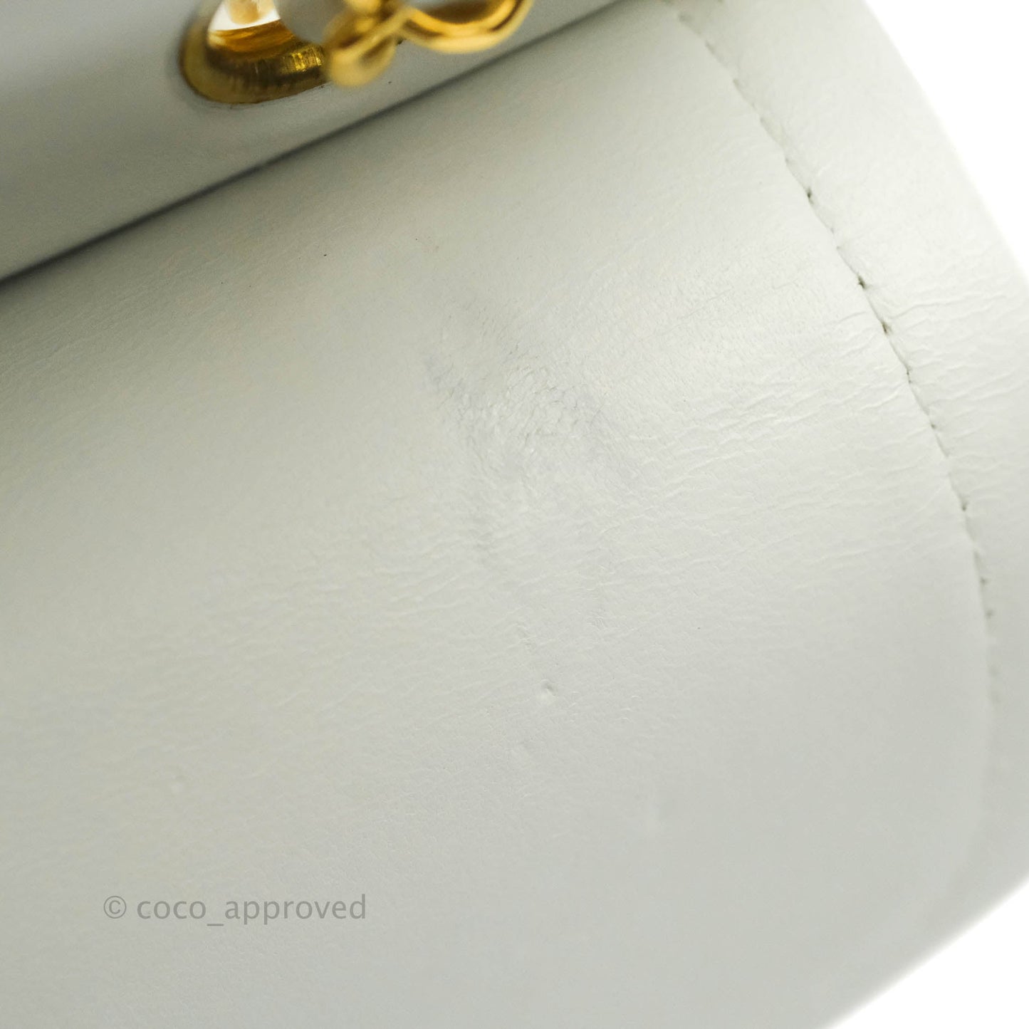 Chanel Classic Vintage Small S/M Flap White Lambskin 24K Gold Hardware