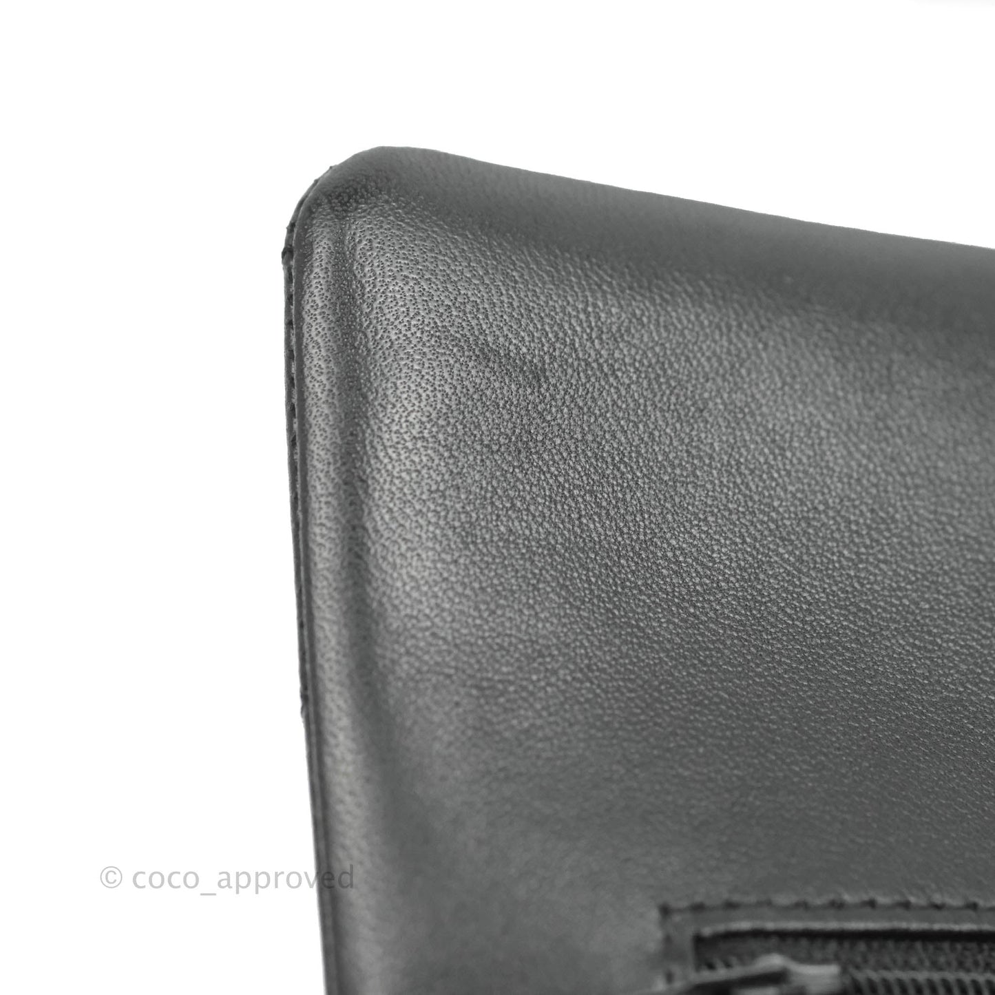 Chanel Classic M/L Medium Double Flap Black Lambskin Silver Hardware