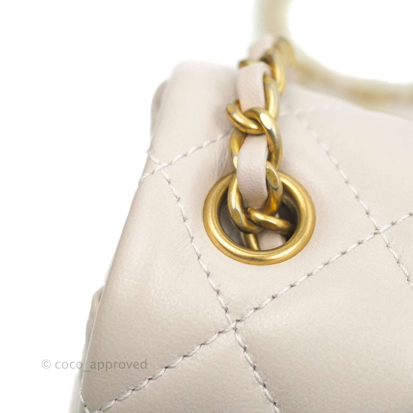 Chanel Mini Square Pearl Crush Quilted Pale Lilac Lambskin Gold Hardware