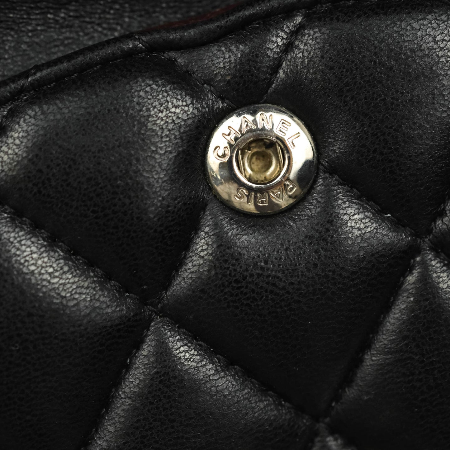 Chanel Classic M/L Medium Double Flap Black Lambskin Silver Hardware