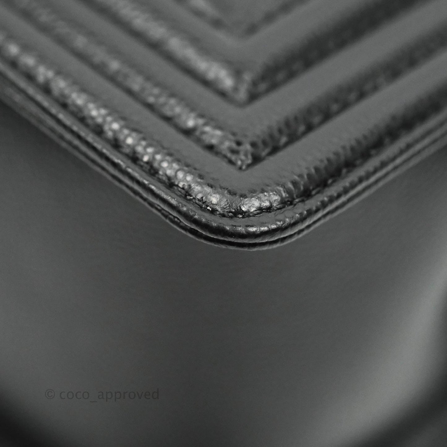 Chanel Quilted Medium Boy Bag Black Caviar Ruthenium Hardware