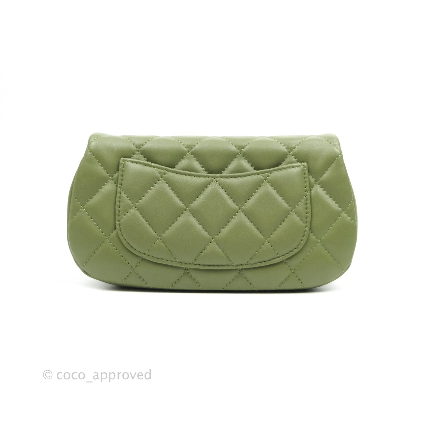 Chanel Clutch with Chain Olive Calfskin Aged Gold Hardware