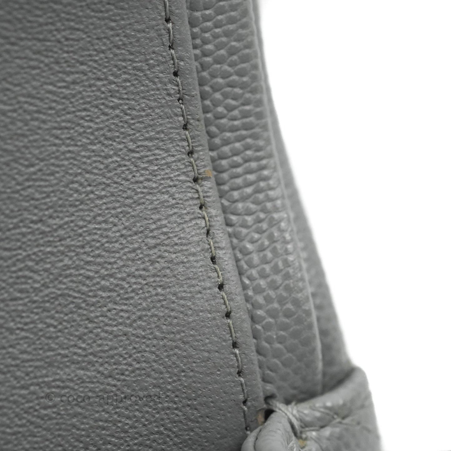 Chanel Small Classic Quilted Flap Grey Caviar Gold Hardware 20C