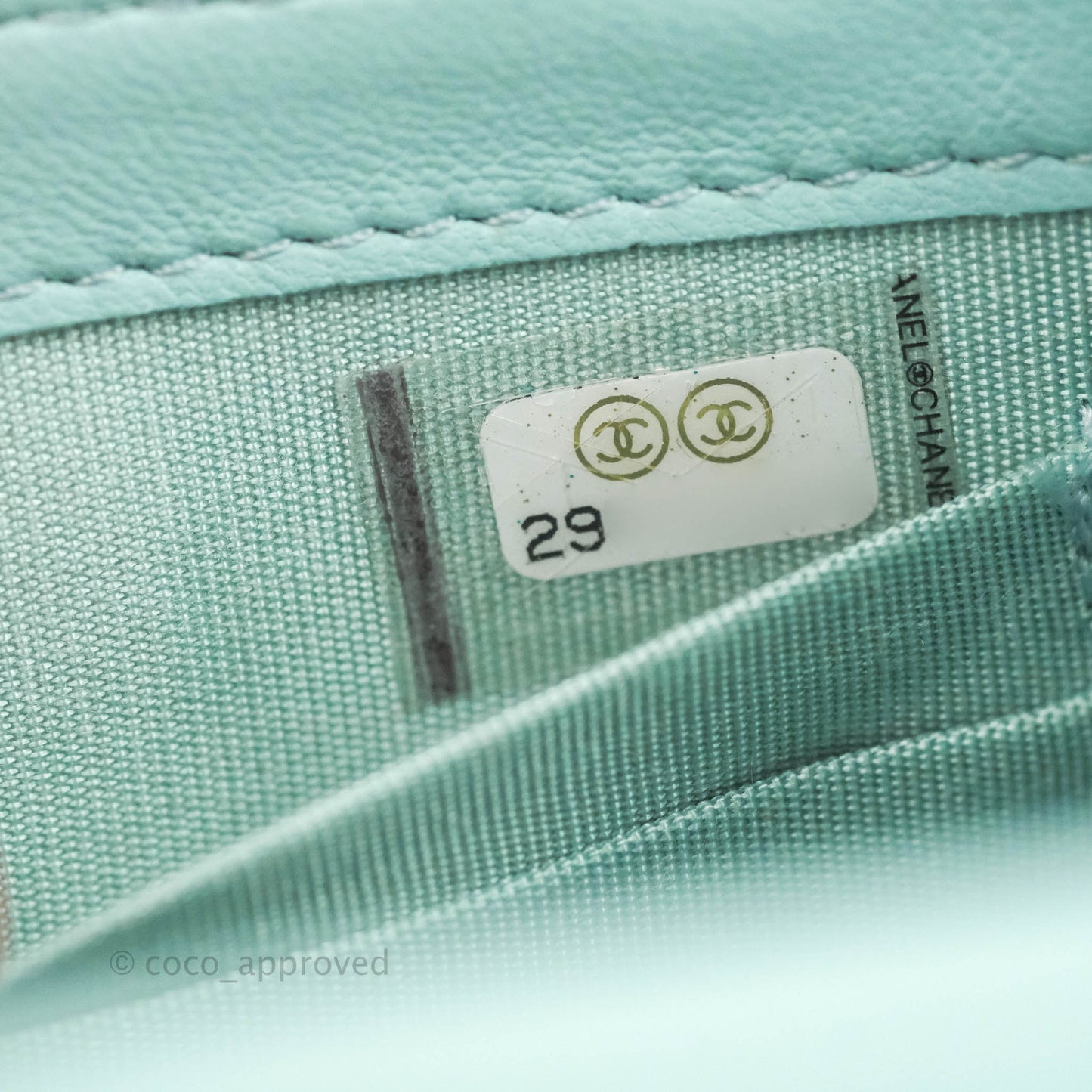 Chanel Mini Quilted Trendy CC Clutch With Chain Tiffany Blue Lambskin Gold Hardware