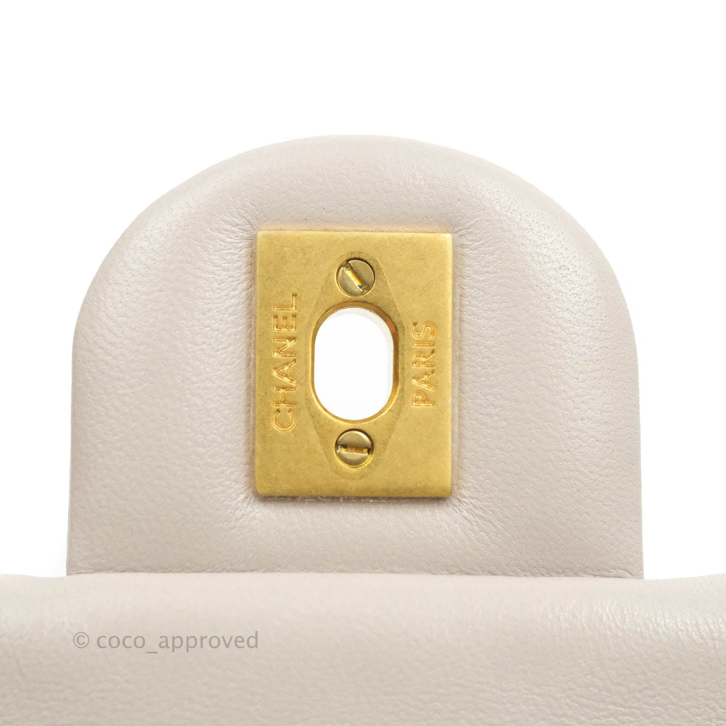Chanel Mini Square Pearl Crush Quilted Pale Lilac Lambskin Gold Hardware