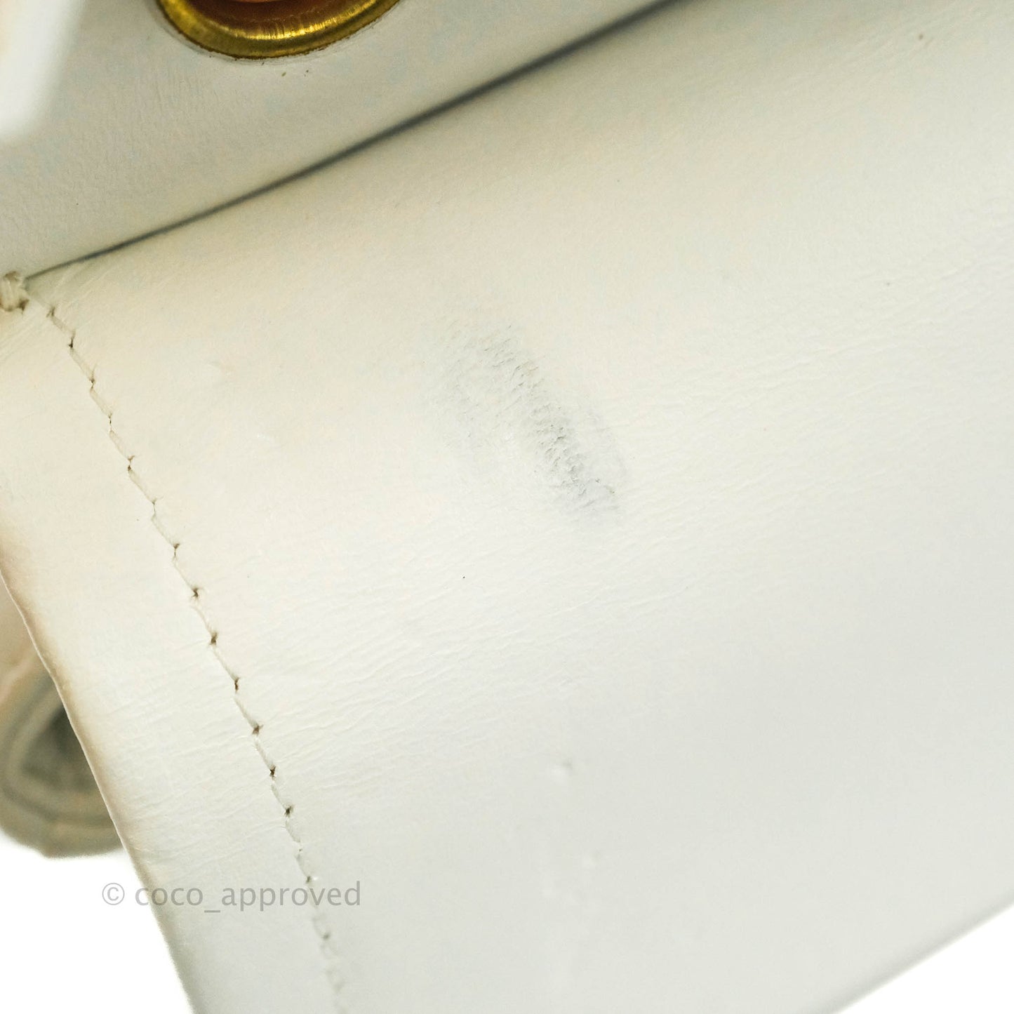 Chanel Classic Vintage Small S/M Flap White Lambskin 24K Gold Hardware