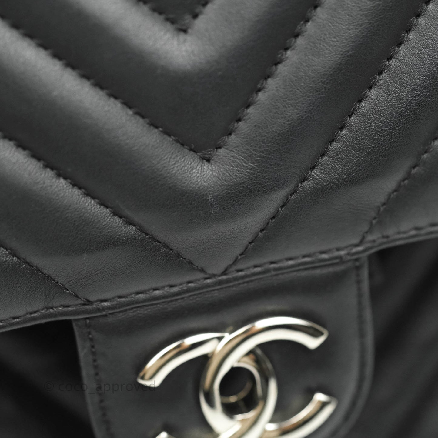 Chanel Medium Chevron Urban Spirit Backpack Black Calfskin Silver Hardware