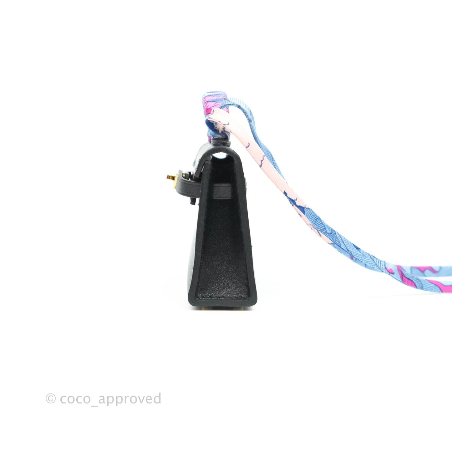 Hermès Kelly Twilly Around Bag Charm Black Tadelakt Gold Hardware